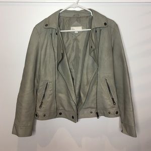 Grey Leather Jacket, Small (Women’s)